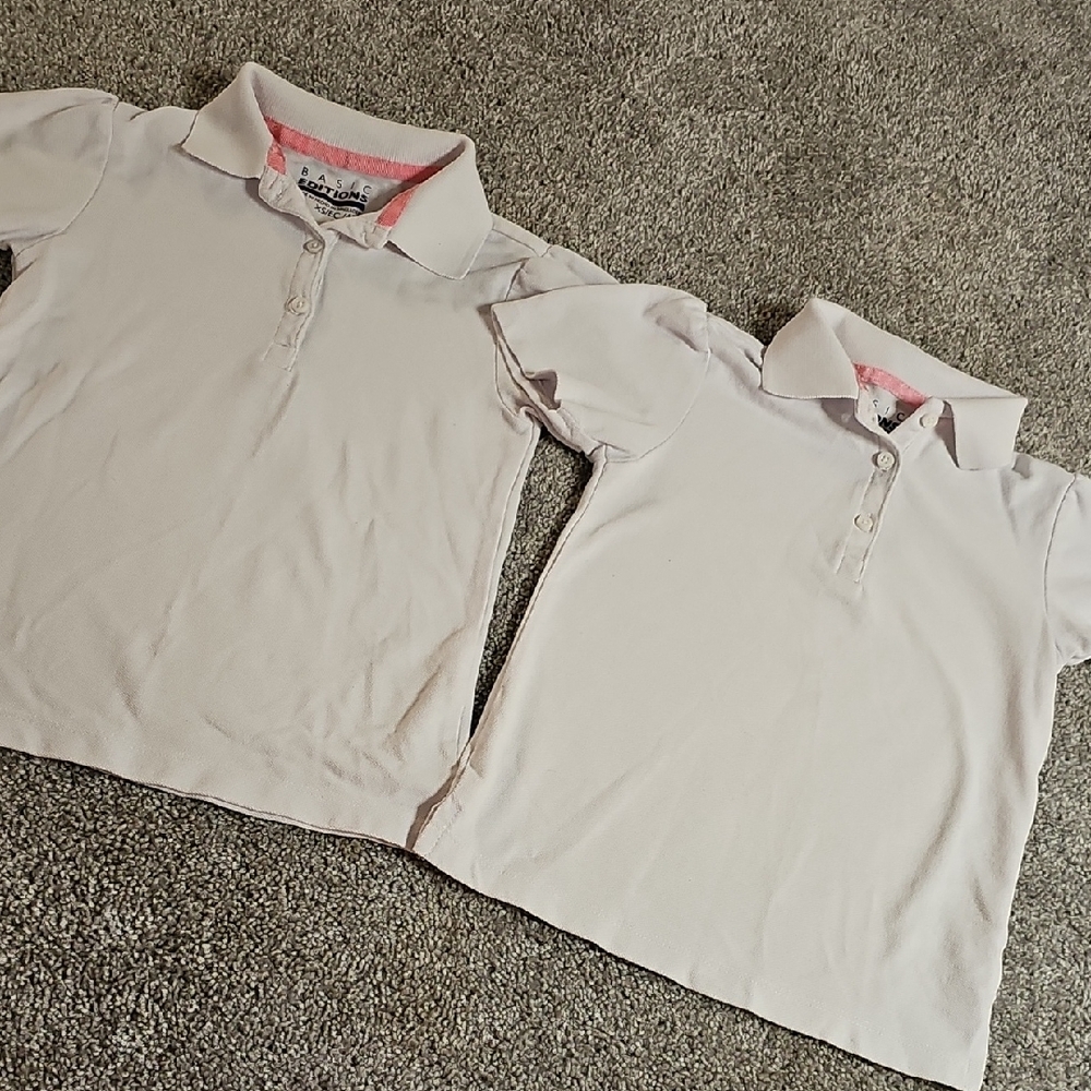 🟠V🔹️ White Polo Shirts for Kids